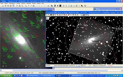 copie d'écran de l'inclusion d'une image de M31 dans la carte du ciel