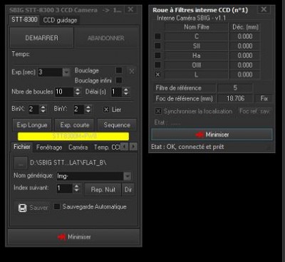 7- dans config modif filtre 02 sur CFW 8 8A et validation _ Camera connecte - filtre 02 devient SII _ mais il ny a que 5 filtres.JPG