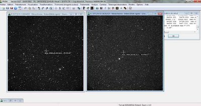 Entre ces 2 images, il y a eu 11 boucles avec 4 recentrages à chaque fois soit 44 mouvements du scop