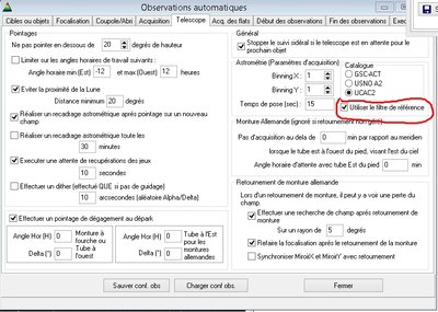 OBS-AUTO : Astrométrie utiliser le filtre de référence