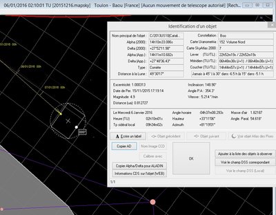 Planifier une acquisition cométaire